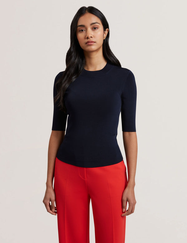 Ted Baker Slim Fit Half Sleeve Plain Knit Top