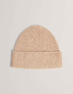 Ted Baker Wool Blend Ribbed Knit Beanie Hat