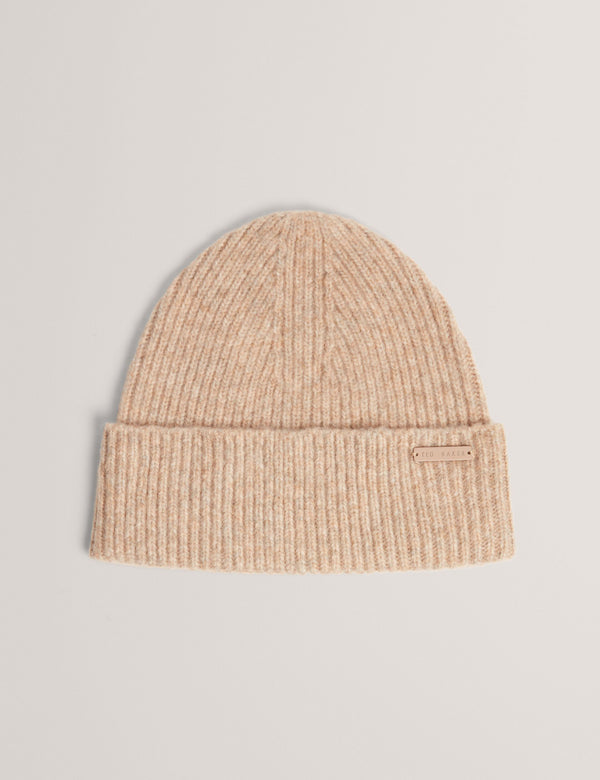 Ted Baker Wool Blend Ribbed Knit Beanie Hat