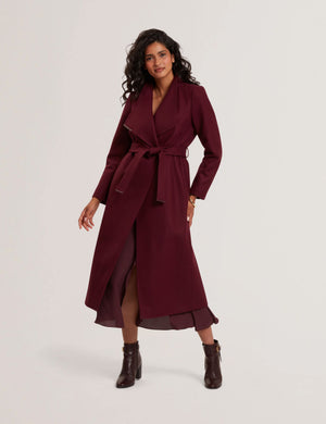 Ted Baker Longline Belted Wool Wrap Coat