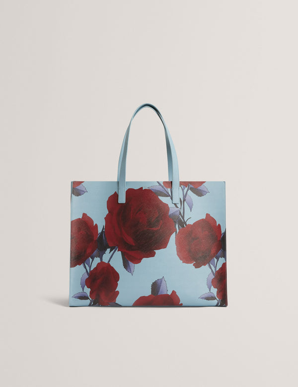 Ted Baker Rose Print PU Wide Icon Tote Bag