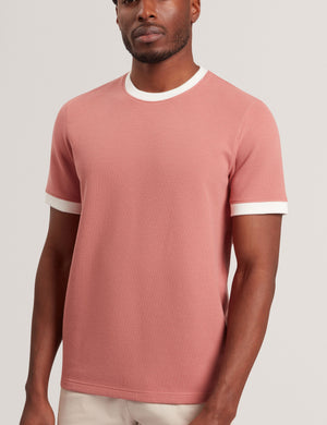 Ted Baker Waffle Knit Contrast Trim T-Shirt