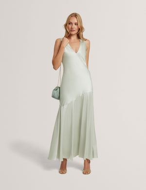 Ted Baker Satin Sleeveless V-Neck Maxi Dress
