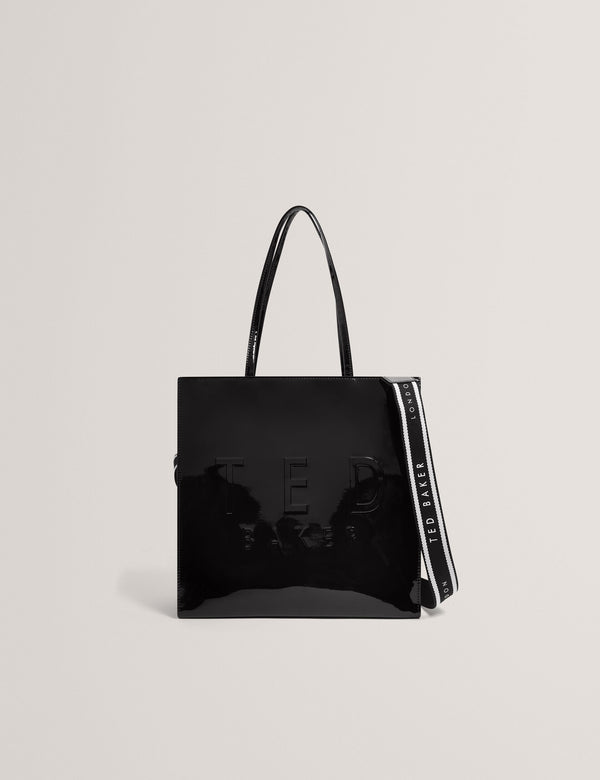 Ted Baker Patent Webbing Strap Large Icon Tote Bag