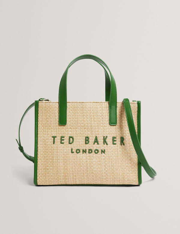 Ted Baker Raffia PU Trim Small Icon Tote Bag