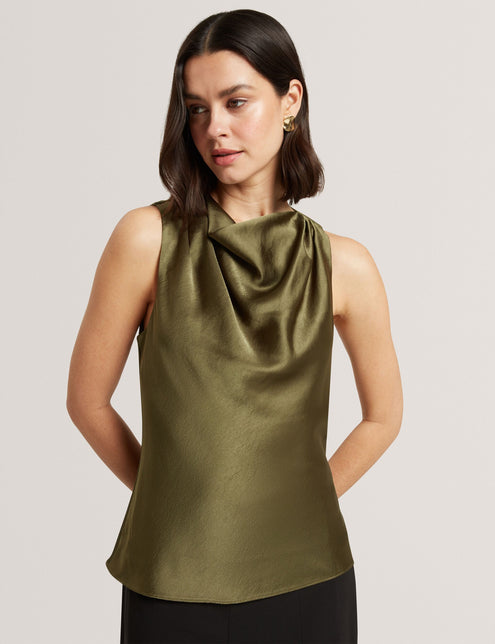 Ted Baker Satin Cowl Neck Sleeveless Top