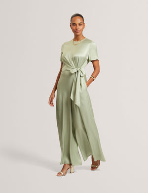 Ted Baker Tie Detail Short Sleeve Wide Leg Jumpsuit