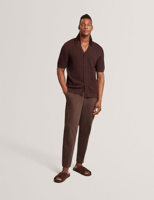 Ted Baker Textured Stripe Knit Short Sleeve Shirt