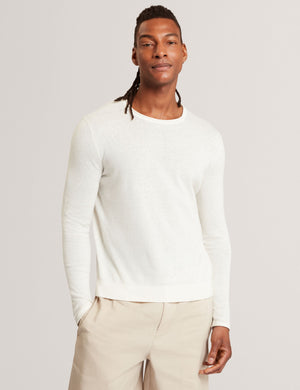 Ted Baker Rolled Edge Linen Blend Crew Neck Jumper