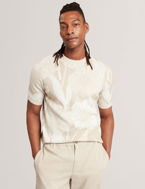 Ted Baker Jacquard Botanical Wool Blend T-Shirt
