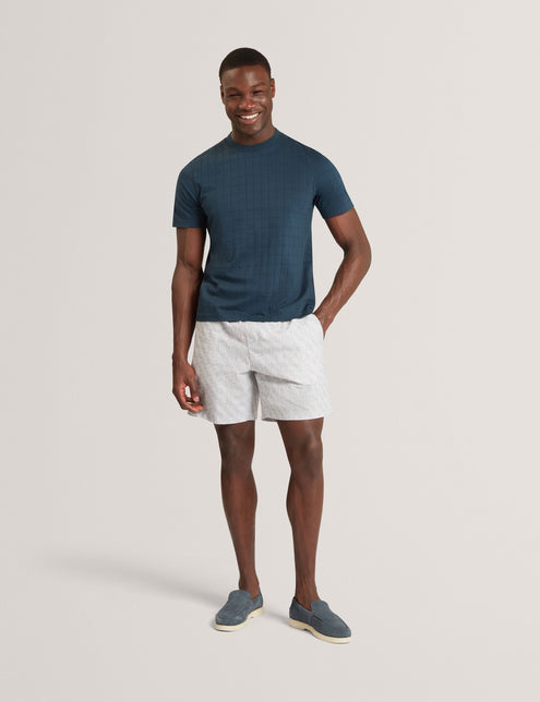 Ted Baker Jacquard Textured Grid Cotton T-Shirt