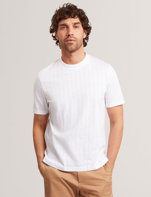 Ted Baker Jacquard Textured Grid Cotton T-Shirt
