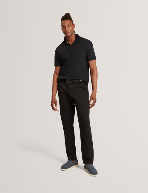 Ted Baker Stitched Rib Cotton Blend Short Sleeve Polo
