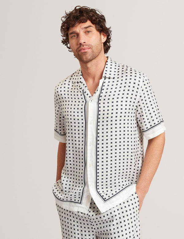 Ted Baker Border Print Short Sleeve Resort Shirt