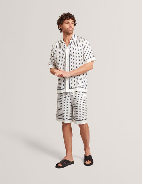 Ted Baker Border Print Short Sleeve Resort Shirt