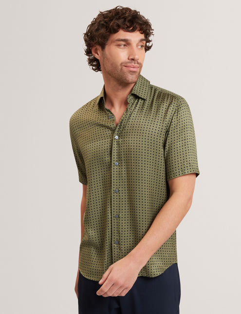 Ted Baker Geometric Tile Print Short Sleeve Shirt