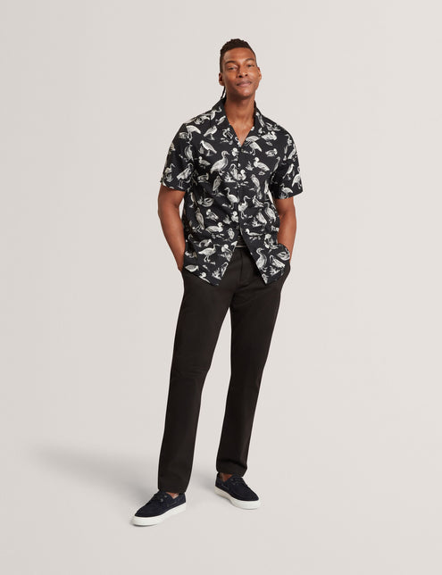 Ted Baker Duck Print Cotton Short Sleeve Shirt