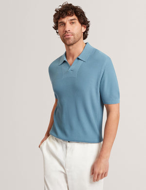 Ted Baker Stitched Rib Open Neck Polo Shirt