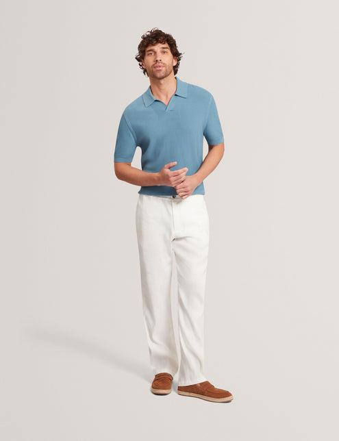 Ted Baker Stitched Rib Open Neck Polo Shirt
