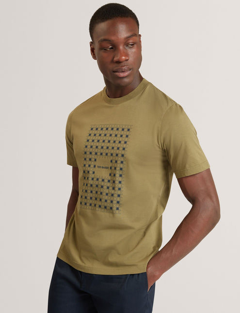 Ted Baker Tile Graphic Cotton Crew Neck T-Shirt