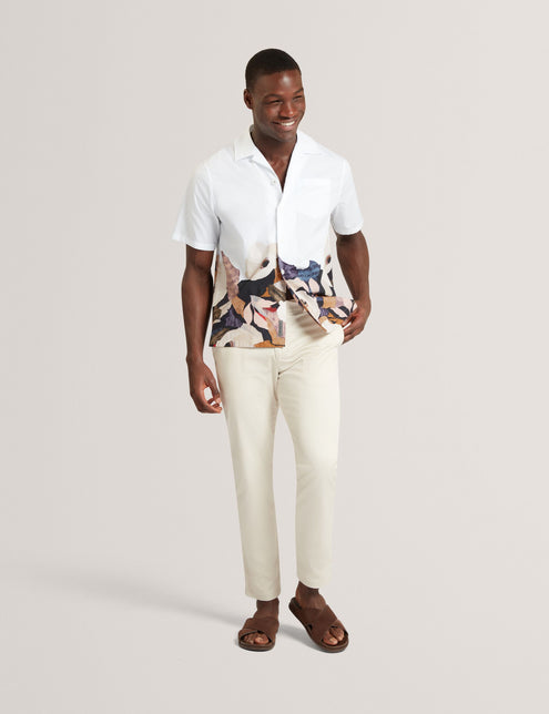 Ted Baker Relaxed Printed Hem Cotton Resort Shirt
