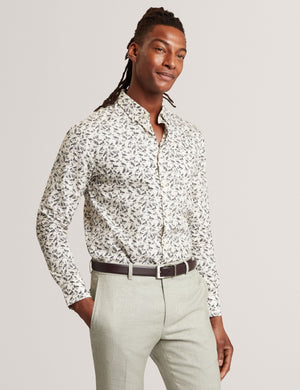 Ted Baker Duck Print Long Sleeve Oxford Shirt