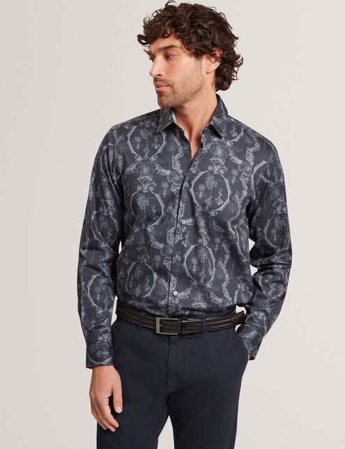 Ted Baker Botanical Lace Cotton Stretch Shirt