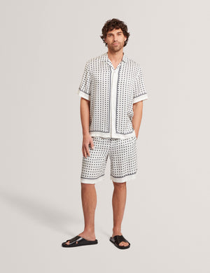 Ted Baker Geo Tile Print Relaxed Pull-On Shorts