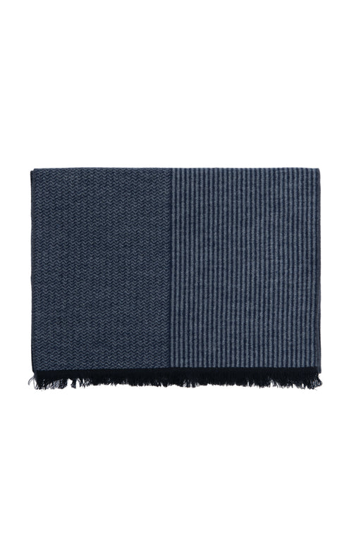 CHEVRON AND STRIPE SCARF | GREY