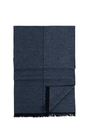 CHEVRON AND STRIPE SCARF | GREY