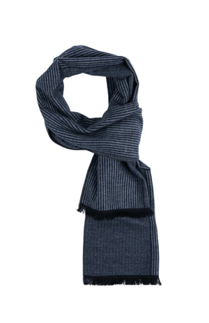 CHEVRON AND STRIPE SCARF | GREY