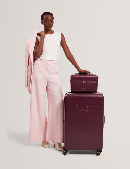 Ted Baker Croc Texture 4-Wheel Hard Shell Medium Suitcase