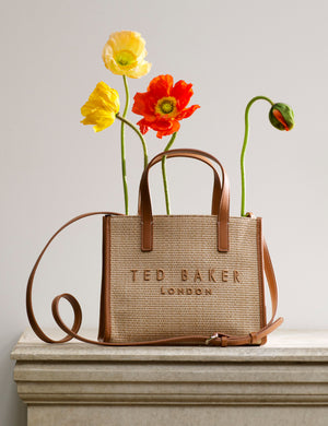 Ted Baker Raffia PU Trim Small Icon Tote Bag