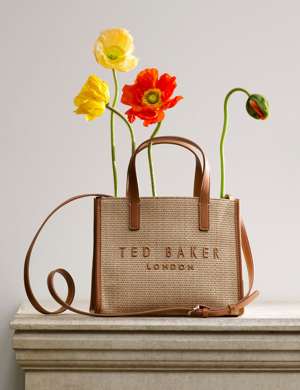 Ted Baker Raffia PU Trim Small Icon Tote Bag