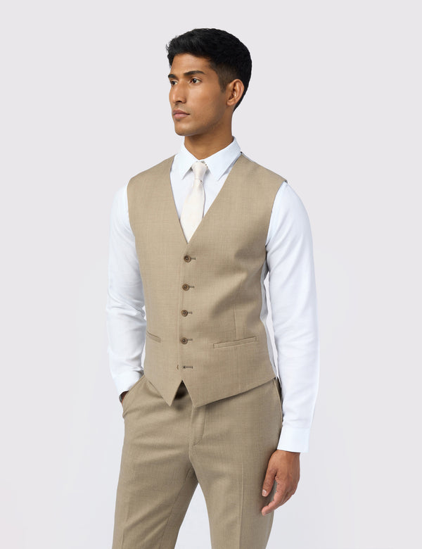 Ted Baker Flannel Wool Rich Slim Suit Waistcoat