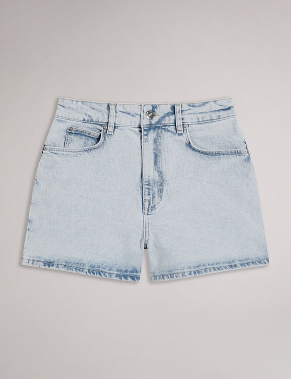 HIGH RISE DENIM SHORT | LT-BLUE