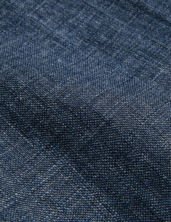 SLIM LINEN WOOL TROUSERS | NAVY