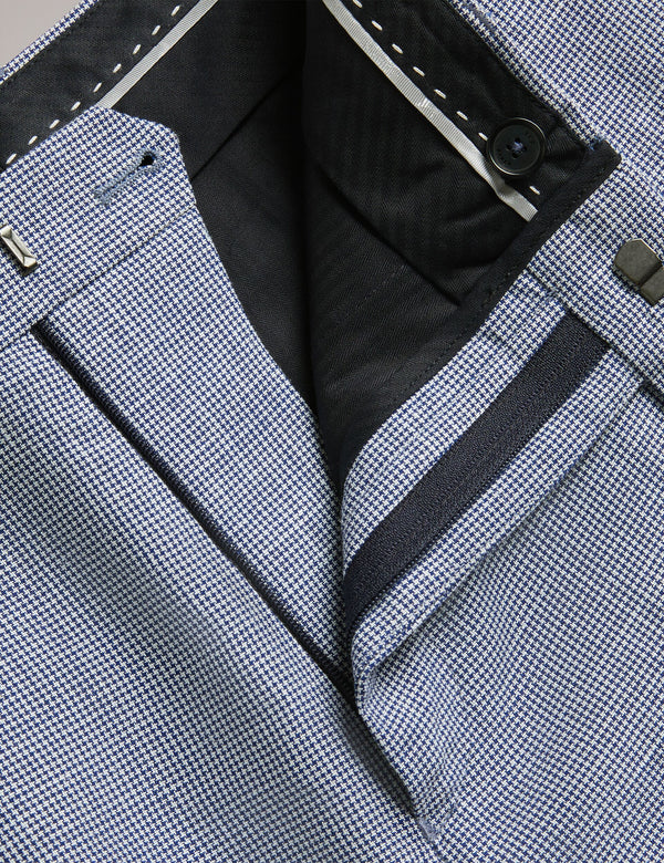 SLIM PUPPYTOOTH TROUSERS | BLUE