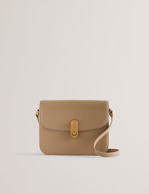 Ted Baker Polished Leather Crossbody Satchel Bag