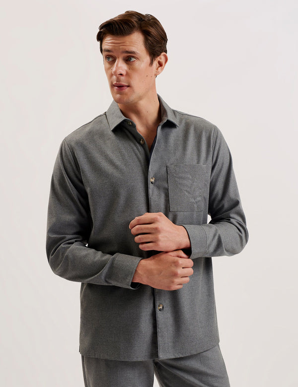 Ted Baker Wool Blend Shirt With Pocket Detail