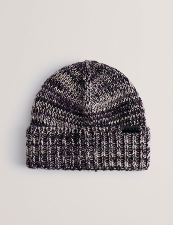 Ted Baker Marl Knit Turn Up Beanie Hat