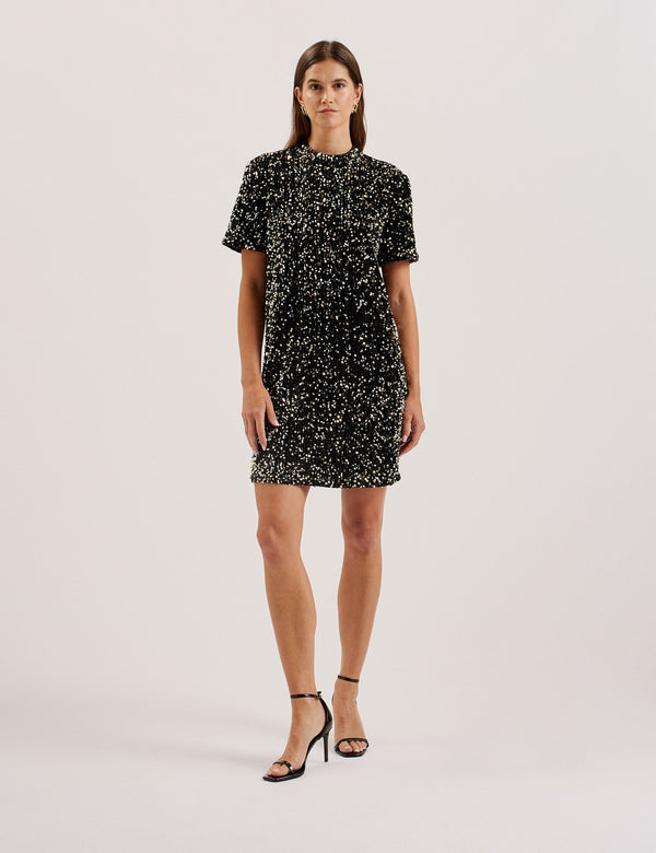Ted Baker Sequin Embellished Velvet Shift Dress