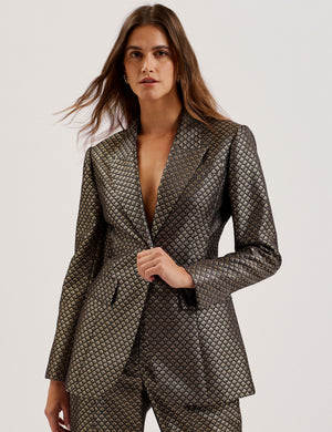 Ted Baker Tailored Metallic Jacquard Fitted Jacket