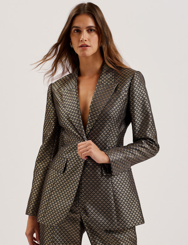 Ted Baker Tailored Metallic Jacquard Fitted Jacket