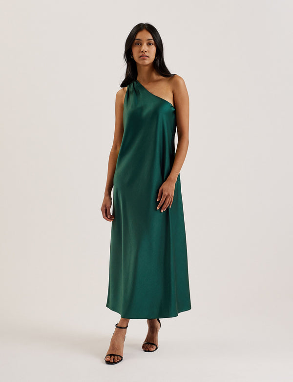 Ted Baker Satin One Shoulder Midi Dress