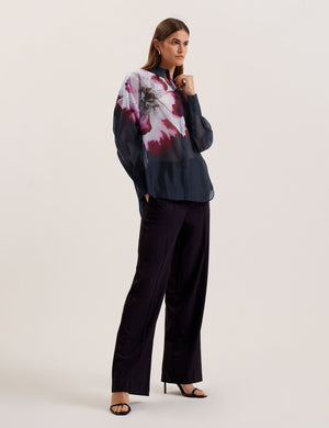 Ted Baker Floral Sheer Organza Oversized Shirt