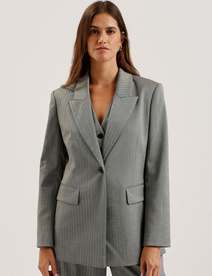 Ted Baker Oversized Herringbone Single Breasted Blazer
