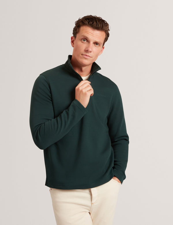Ted Baker Stretch Cotton Zip Neck Sweatshirt