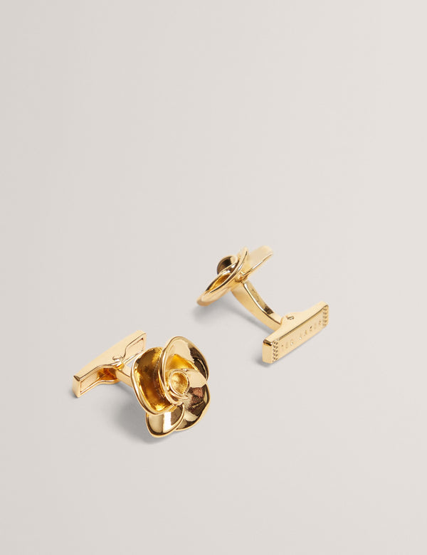 Ted Baker Shaped 3D Rose Metal Cufflinks