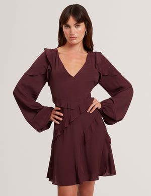 Ted Baker Frill Trim Long Sleeve Mini Dress